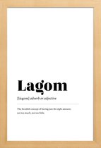 JUNIQE - Poster in houten lijst Lagom -20x30 /Wit & Zwart