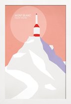 JUNIQE - Poster in houten lijst Mont Blanc -30x45 /Grijs & Roze