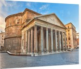 Het Pantheon aan het Piazza della Rotonda in Rome - Foto op Plexiglas - 90 x 60 cm