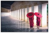 Wandeling door gang - Foto op Akoestisch paneel - 120 x 80 cm