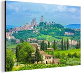 Les collines de San Gimignano en Toscane, Italie Aluminium 30x20 cm - petit - Tirage photo sur aluminium (décoration murale en métal)