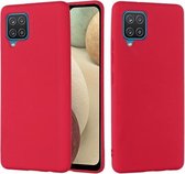 Voor Samsung Galaxy A22 4G Effen Kleur Vloeibare Siliconen Dropproof Volledige Dekking Beschermhoes (Rood)