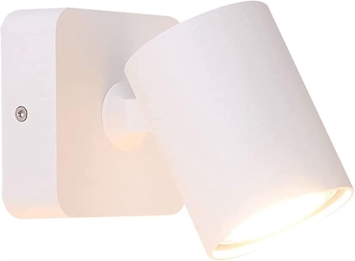 Moderne Wandlamp - Verstelbare Leeslamp - Nachtkastje Verlichting - Zachte Niet-Verblindende Gloed - 7 x 4 x 18 cm - Wit