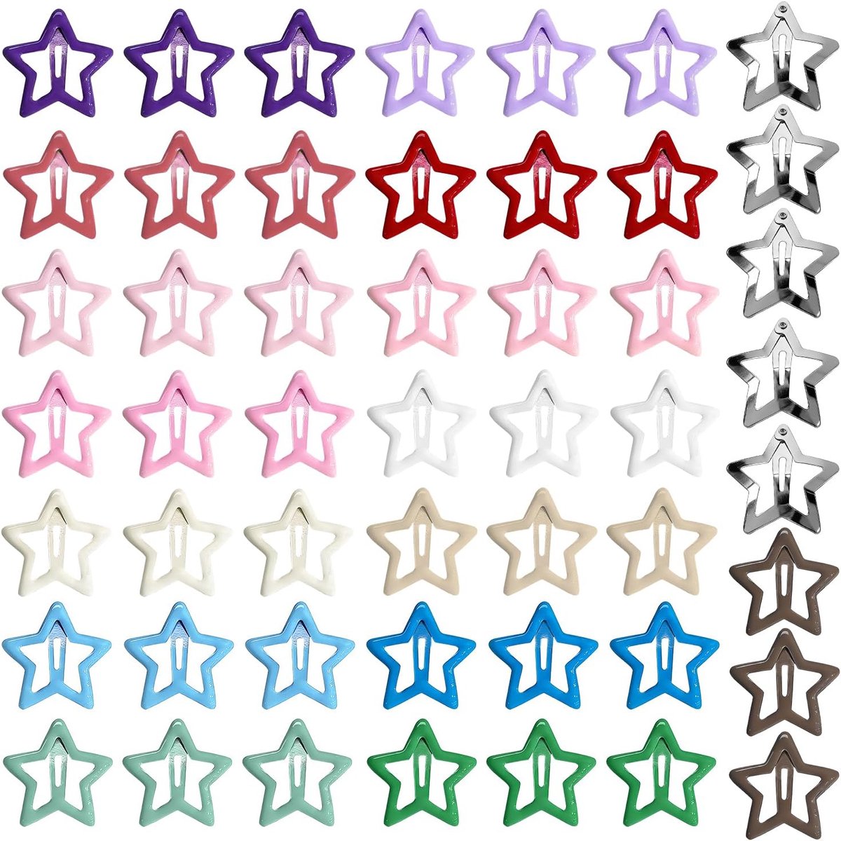 Ster Haarspeldjes - Kleine Clips - Dagelijkse Styling - Gladde Randen - 50 Stuks - Kleurrijk