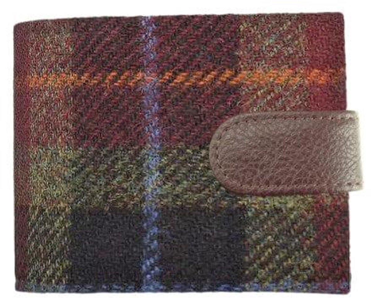 Heren Portemonnee Barra Bruin (Rust Check) - Harris Tweed - Glen Appin of Scotland