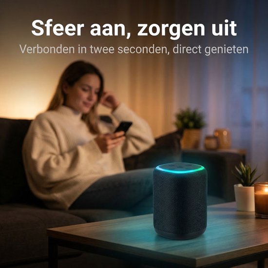 Cheqo® Bluetooth Speaker - Draadloze Speaker - Mini Bluetooth Speaker - Portable Speaker - Bluetooth Box - Bluetooth Luidspreker - Draadloze Luidspreker - Speaker met Licht - Bluetooth Speaker met Licht — afbeelding 3
