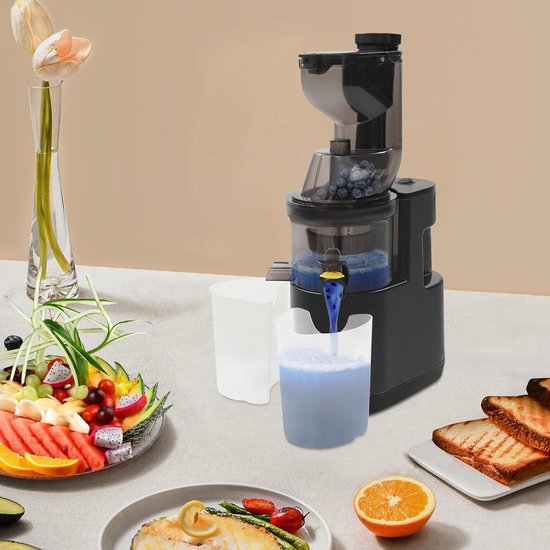 Elektrische Sapcentrifuge - Gezond Sap Maken - Groente Fruit - Hoge Sapopbrengst - 21x14x40cm - Zwart — afbeelding 2