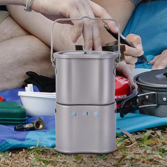 Camping Kooktoestel - Draagbaar Gasstel - Outdoor Koken - Inclusief Pan - Compact Lichtgewicht van Merkloos — afbeelding 4
