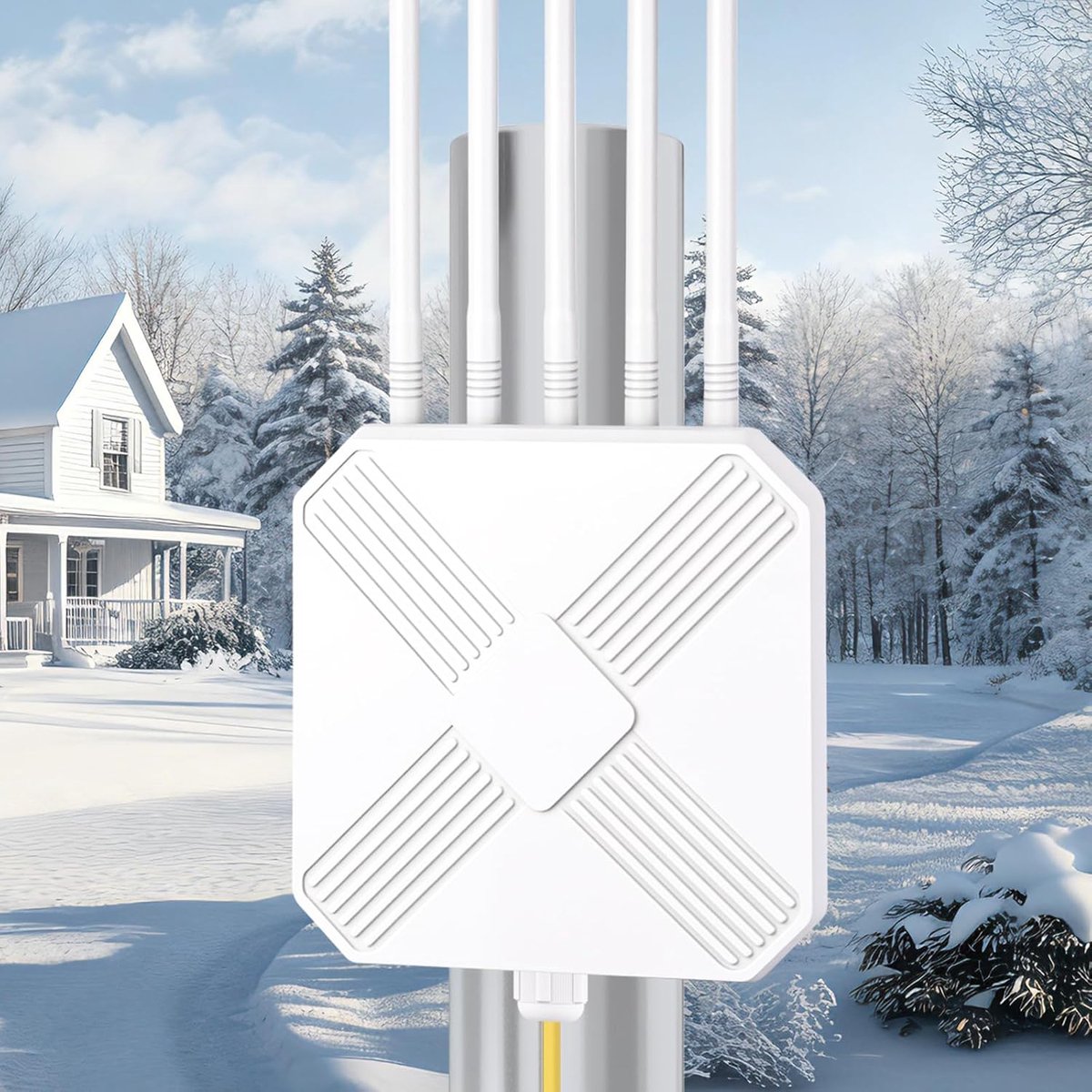 Wifi Versterker - WLAN Repeater - Buitenbereik Uitbreiden - Weerbestendig IP68 - Wit Blauw