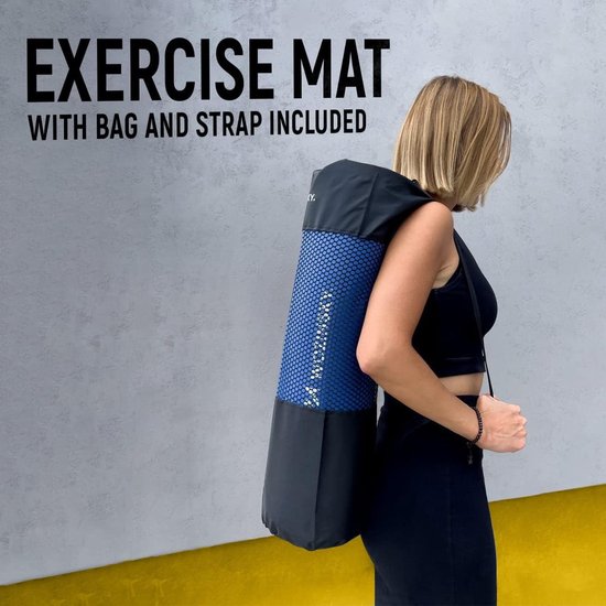 Fitness Yogamat - Gymnastiekmat Oefenmat - Thuis Sporten - Antislip Eigenschappen - 181x63x1cm - Zwart — afbeelding 3