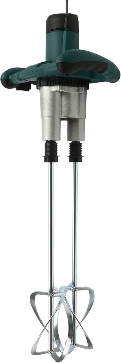 Dubbele mortelmixer - Betonmixer garde - Mortel mengen - 6 snelheden 2800W - 53 x 13cm - groen