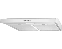 Afzuigkap - Afzuigkap 60cm Met 2 Aluminium Vetfilters - Onderbouw Wasemkap - Wit - 60cm x 48cm x 14cm