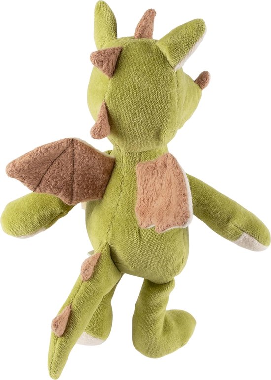 Knuffeldier Draak - Pluche Speelgoed - Babykamer Decoratie - 100% Biologisch Katoen - 27 x 11 x 10 cm - Groen — afbeelding 5