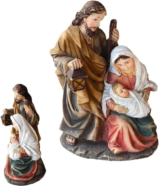 Kerststal Figuren - Religieuze Decoratie - Binnen en Buiten - Handgemaakt Ornament - 8.5x6.5x12.5 cm