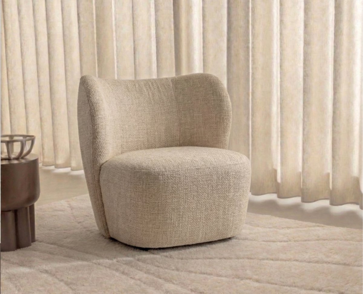 Meubelplaats Fauteuil Riley - Naturel - Japandi - 75x82x80 cm