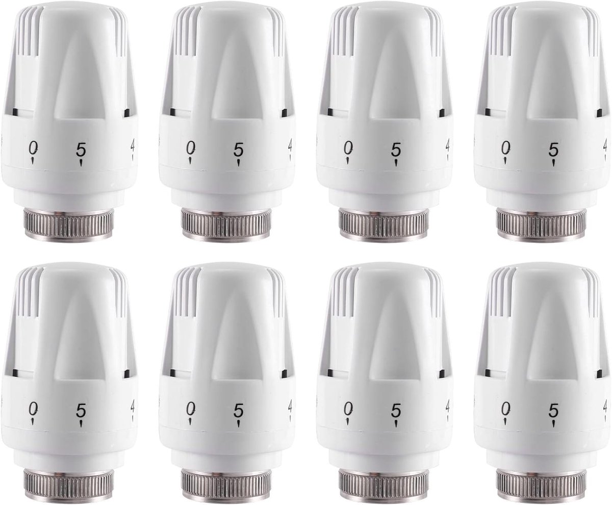 Thermostatische Radiatorkranen - Kraan Vervanging - Verwarming Optimaliseren - 8 Stuks Set
