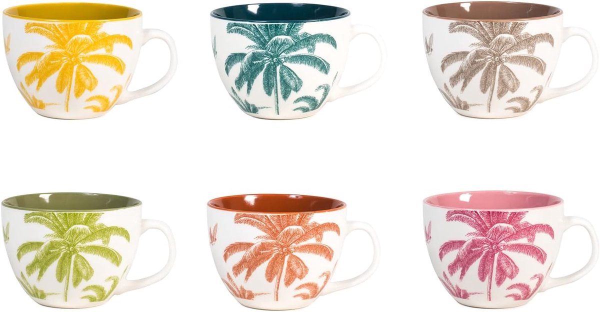 Jumbo Mokkenset - Koffie Kopjes - Warme Dranken - New Bone China - cc 485 - Assorti