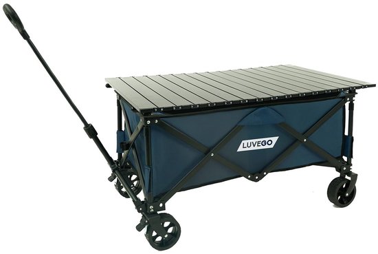 Luvego Bolderkar Tafel - Geschikt voor De Luvego Bolderwagen Opvouwbaar met 100KG draagkracht - Strandkar / Trekkar / Plooibare Bolderkar - Voor Strand - Bruin — afbeelding 2