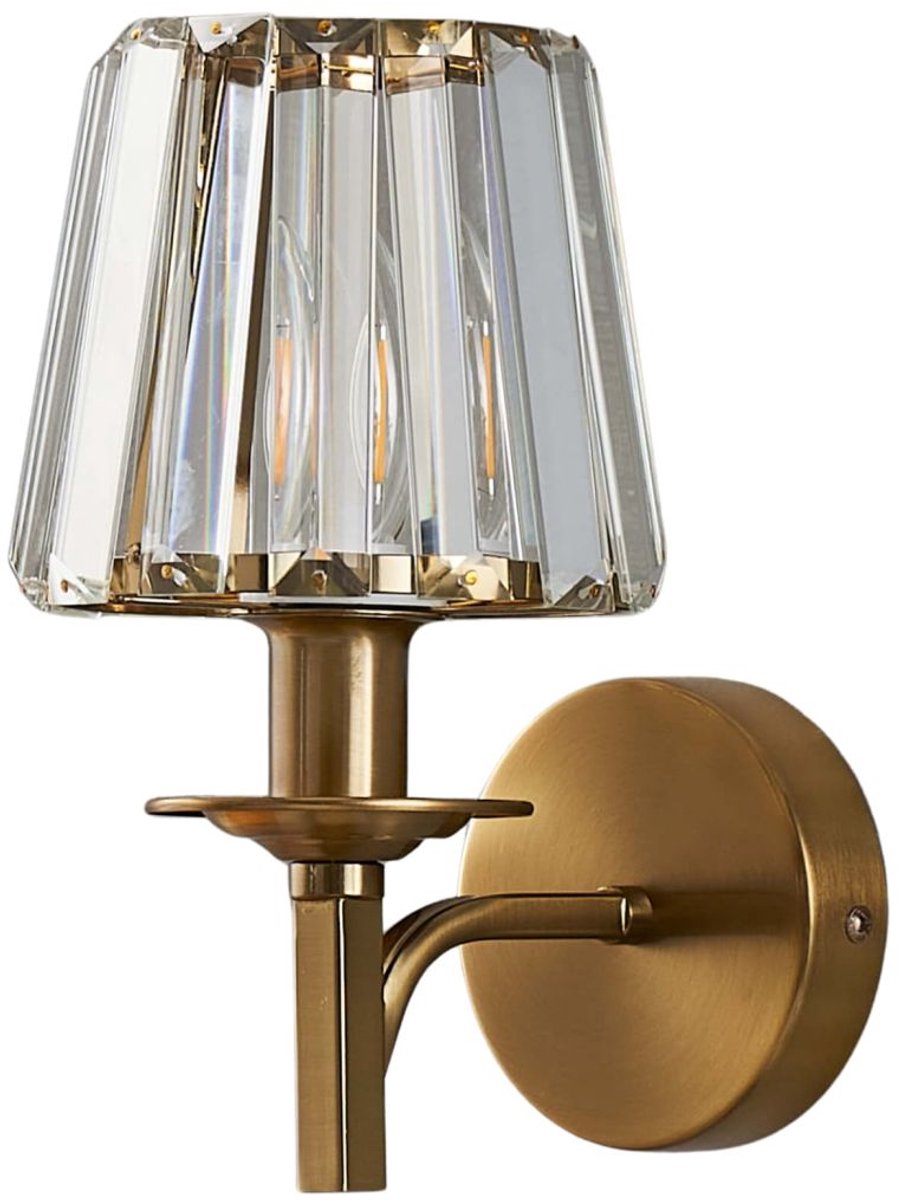 Kosilum - Odrina - Wandlamp - Transparant en goud - Metaal en kristal