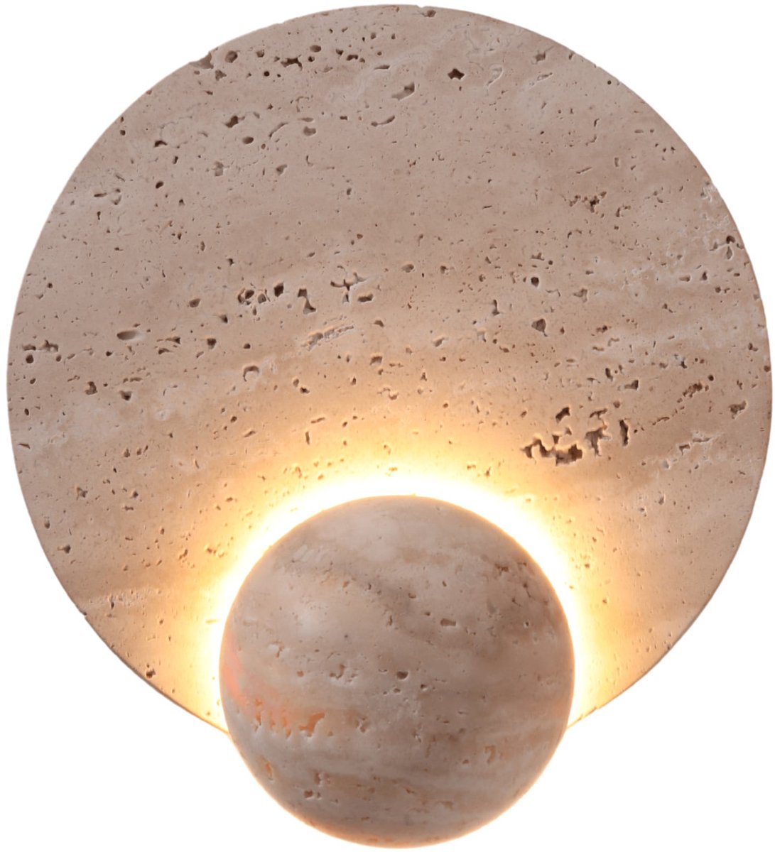 Kosilum - Orsola - Wandlamp - Beige - Metaal en steen