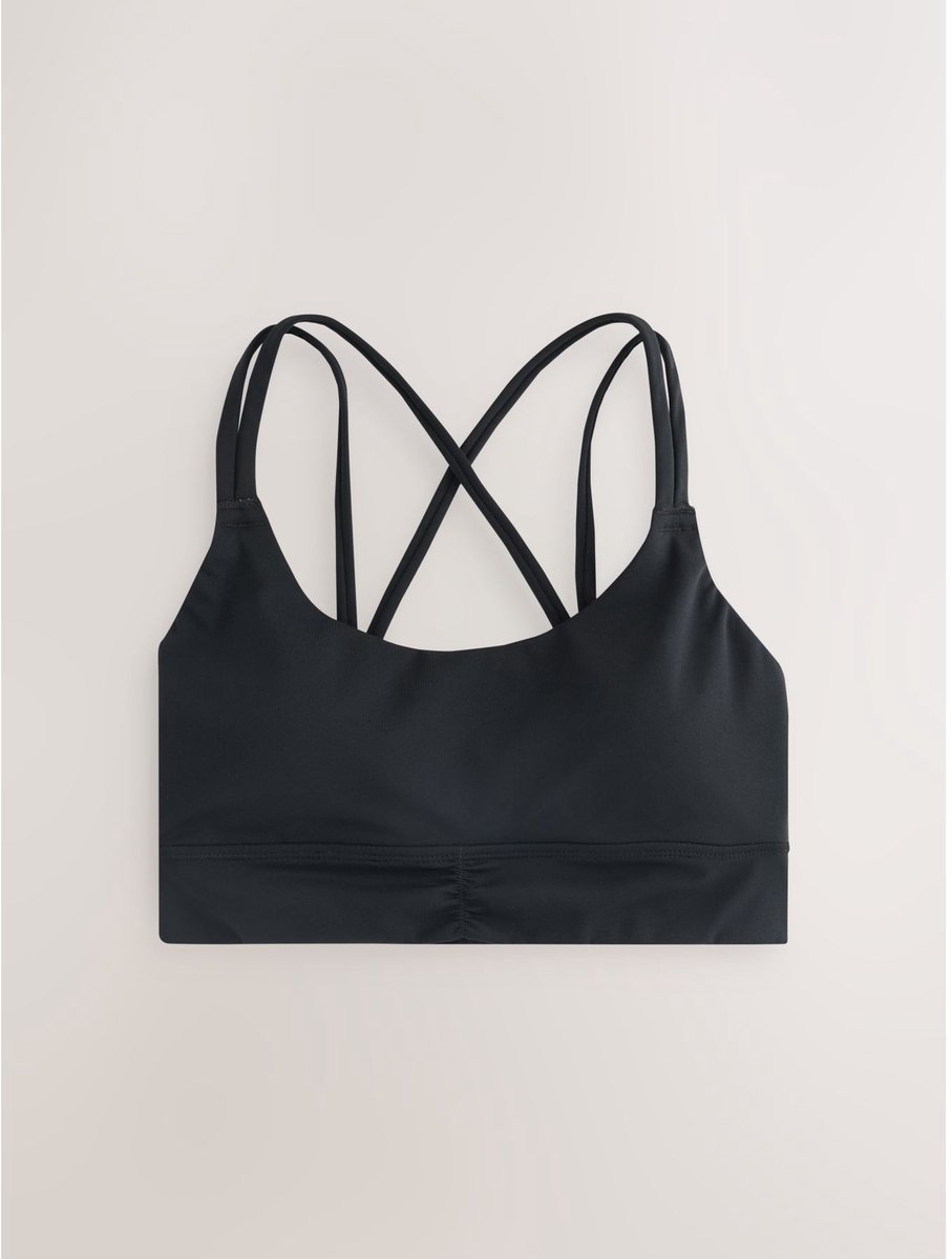 Next Dames - Medium Impact sportbeha met bandjes achterzijde - Zwart Black