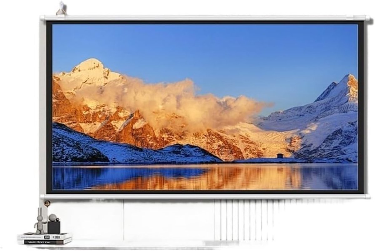 Draagbaar Projectiescherm - Handmatig Opvouwbaar - Thuisbioscoop Presentaties - HD Glasvezel Materiaal - 40 Inch 16:9 - Wit