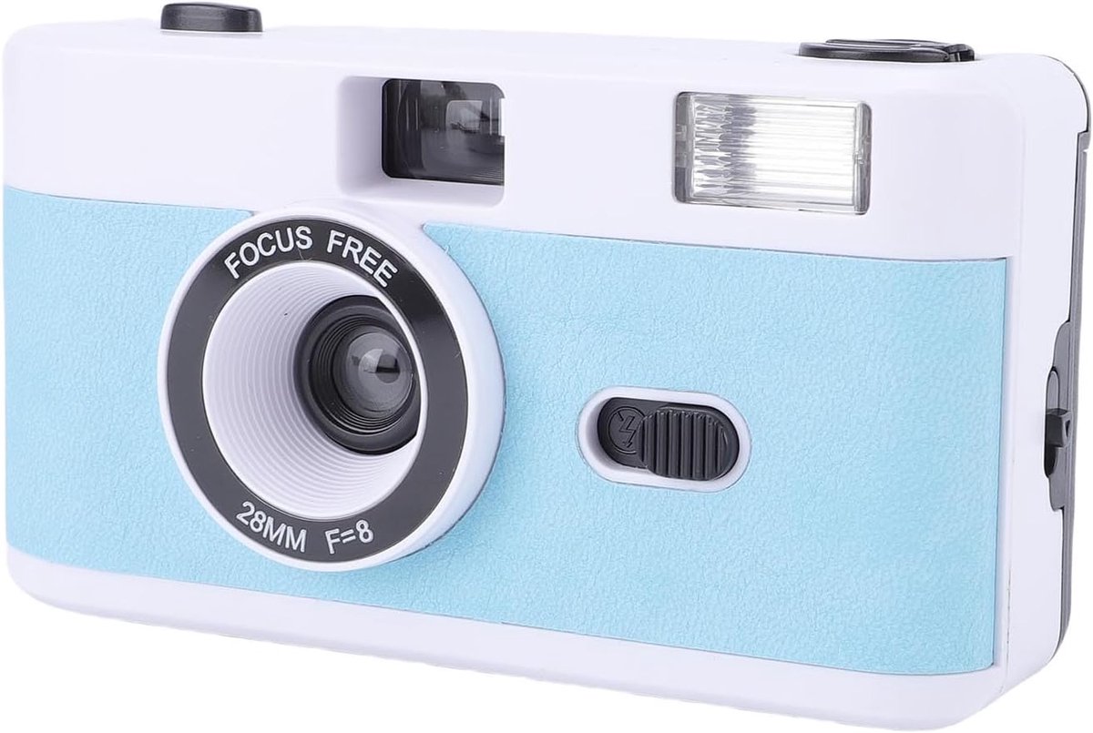 Herbruikbare filmcamera - Retro camera - Fotografie oefenen - Met ingebouwde film - 35mm film - Wit blauw