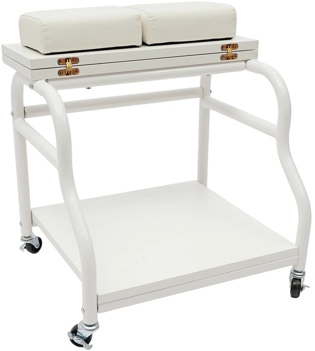 Damenzo - Salon trolley - Trolley op wieltjes - Pedicure - Opvouwbaar - Voetbadkar - Voetbadkarretje - Wit