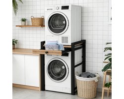 Wasmachine Verhoger - Stelling Kast - Ruimte Besparen - 3 Hoogte-instellingen - 75 x 67 x 105 cm - Zwart
