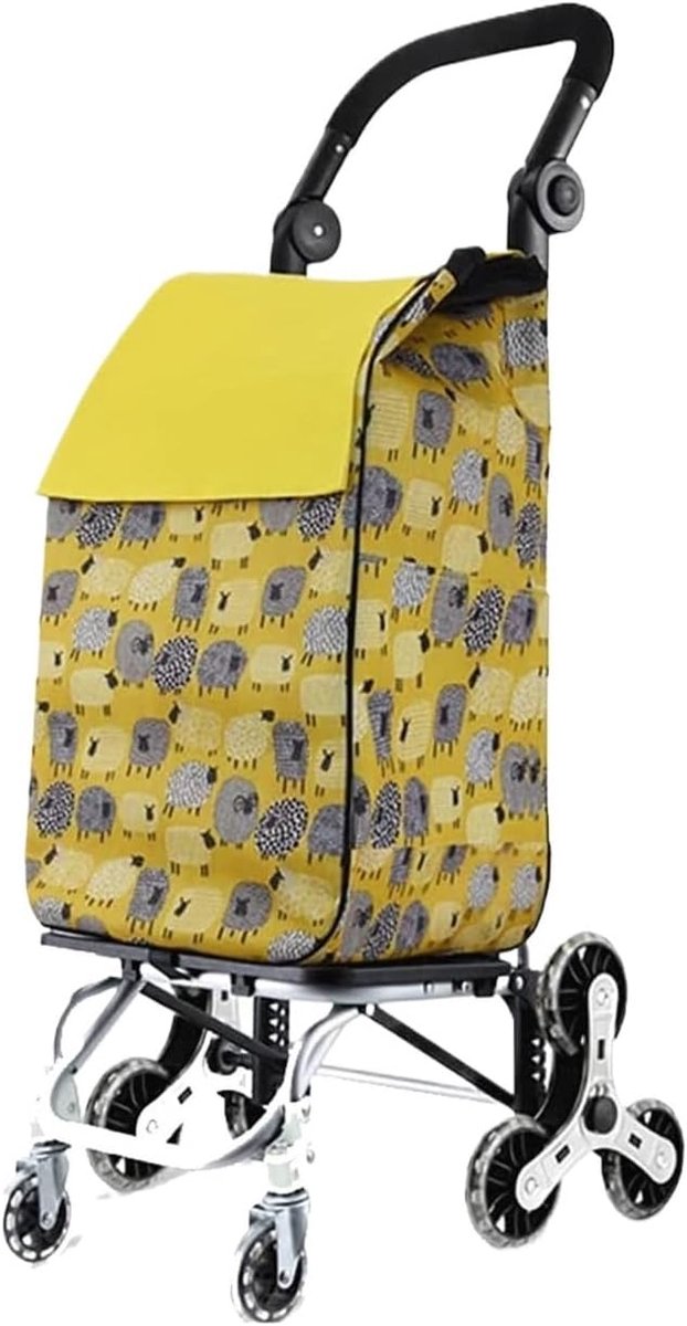 Boodschappentrolley - Winkelwagen - Boodschappen doen - 8 PU wielen - 40L capaciteit