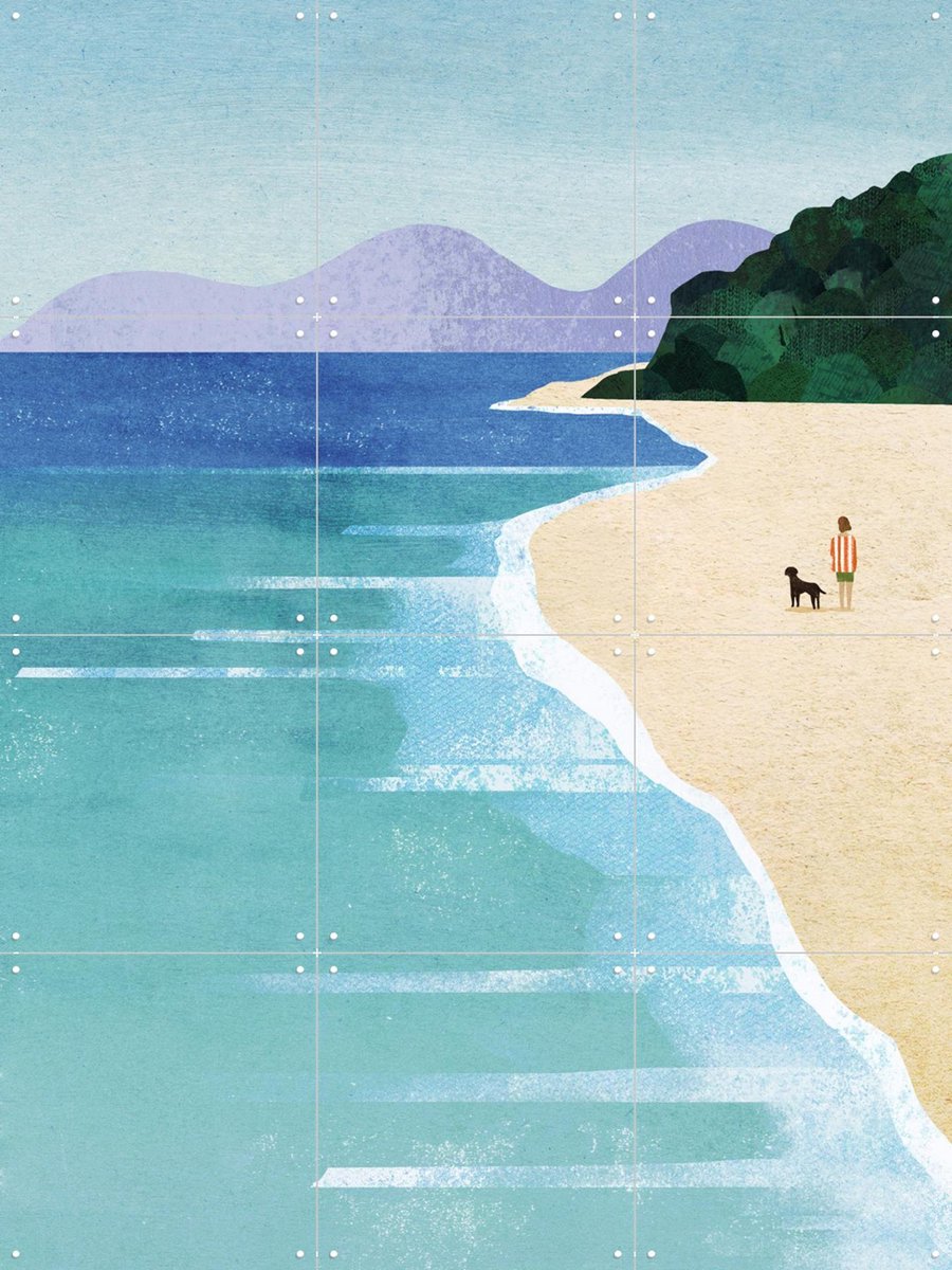 IXXI Beach Girl III, Henry Rivers - 60 x 80 cm - Gratis ophangtool - Grote wanddecoratie en posters - Illustraties, Digitale Kunst, Kleurrijk
