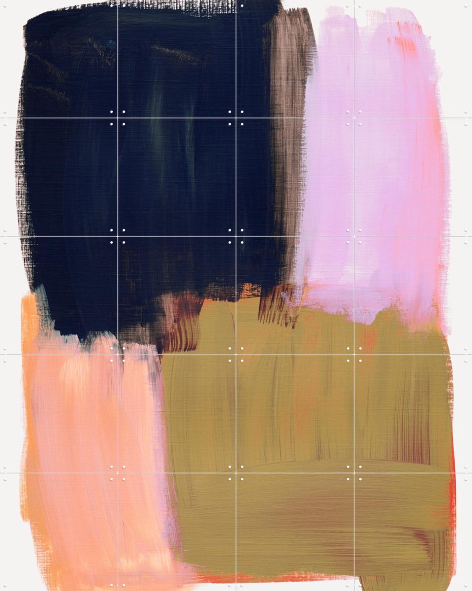 IXXI Abstract Brush Strokes 134, Mareike Böhmer - 80 x 100 cm - Gratis ophangtool - Grote wanddecoratie en posters - Kwaststreken, Kleurrijk