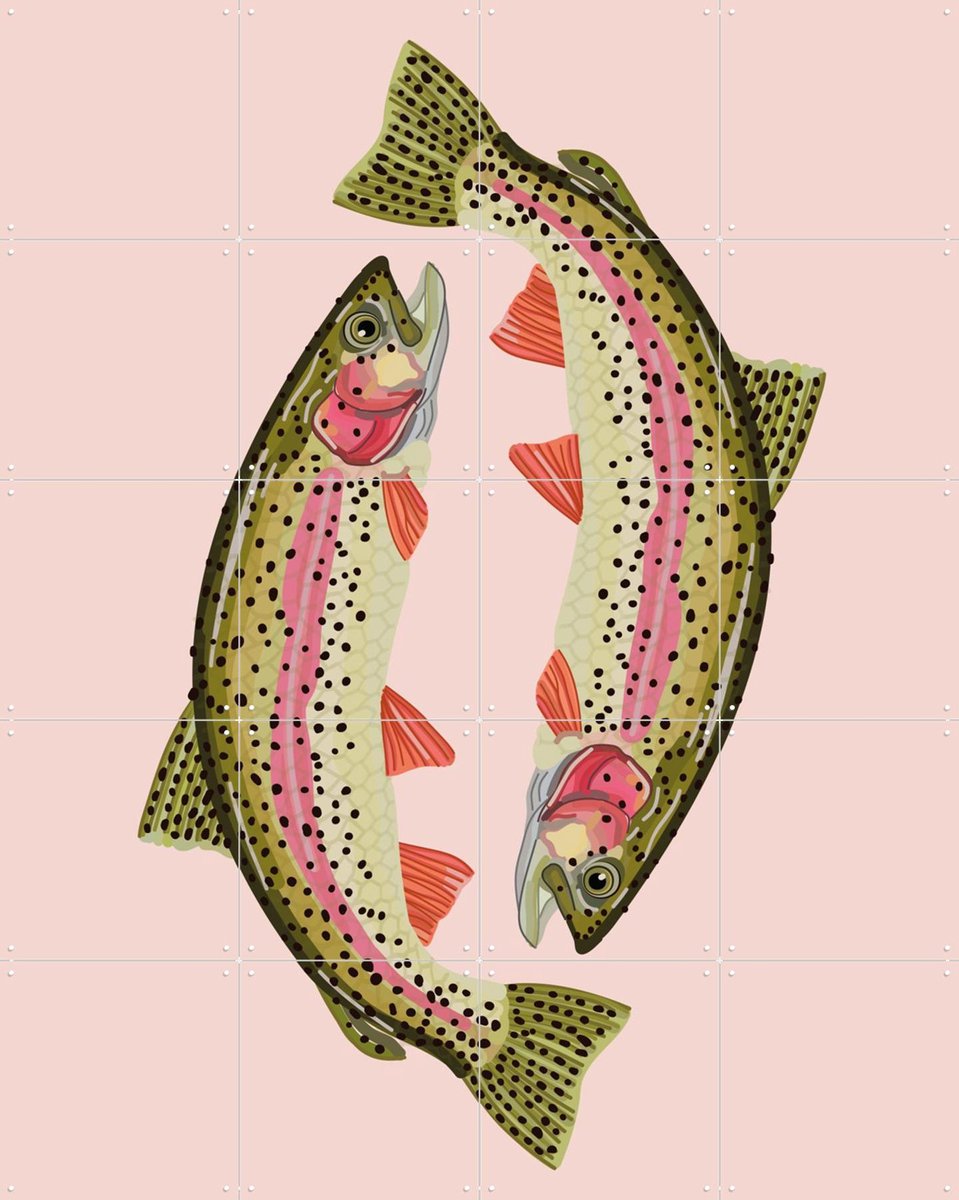 IXXI Le Sardine, Lotte Snoek - 80 x 100 cm - Gratis ophangtool - Grote wanddecoratie en posters - Illustraties, Speels, Grafisch Ontwerp, Woonkamer