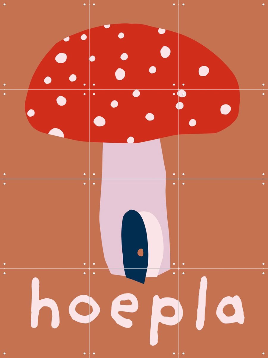 IXXI Hoepla Roze, Mella Mella - 60 x 80 cm - Gratis ophangtool - Grote wanddecoratie en posters - Speels, Kleurrijk, Kinderkamer, Babykamer, Kinderen
