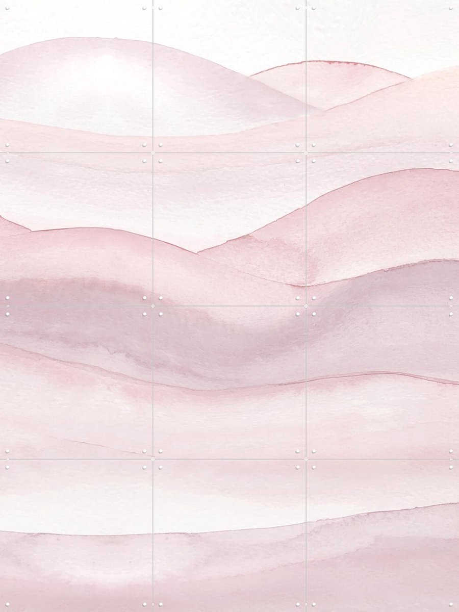 IXXI Watercolor ombre curves, Bloomery Decor - 60 x 80 cm - Gratis ophangtool - Grote wanddecoratie en posters - Aquarel, Schilderijen, Abstract