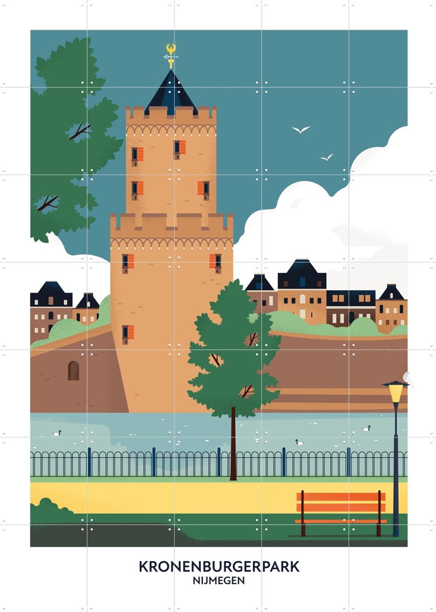 IXXI Kronenburgerpark, Studio Kars + Boom & Design Podium Nijmegen - 100 x 140 cm - Gratis ophangtool - Grote wanddecoratie en posters - Kleurrijk