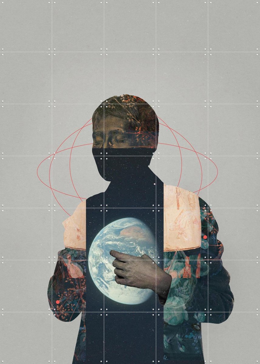 IXXI Loner, Frank Moth - 100 x 140 cm - Gratis ophangtool - Grote wanddecoratie en posters - Grafisch Ontwerp, Collage, Illustraties, Digitale Kunst