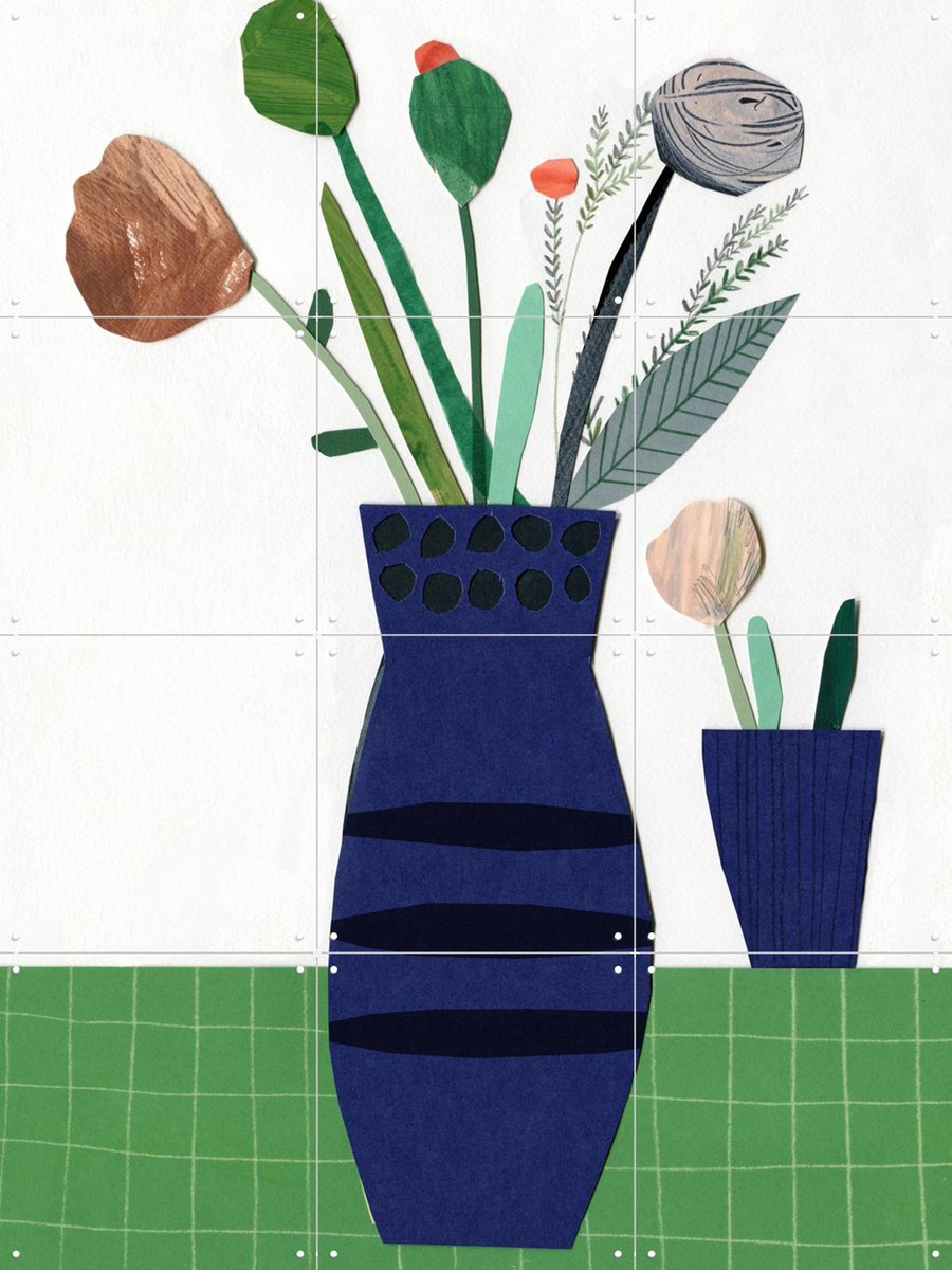 IXXI Flowers 3, Signorinah - 60 x 80 cm - Gratis ophangtool - Grote wanddecoratie en posters - Collage, Speels, Illustraties, Kleurrijk, Woonkamer