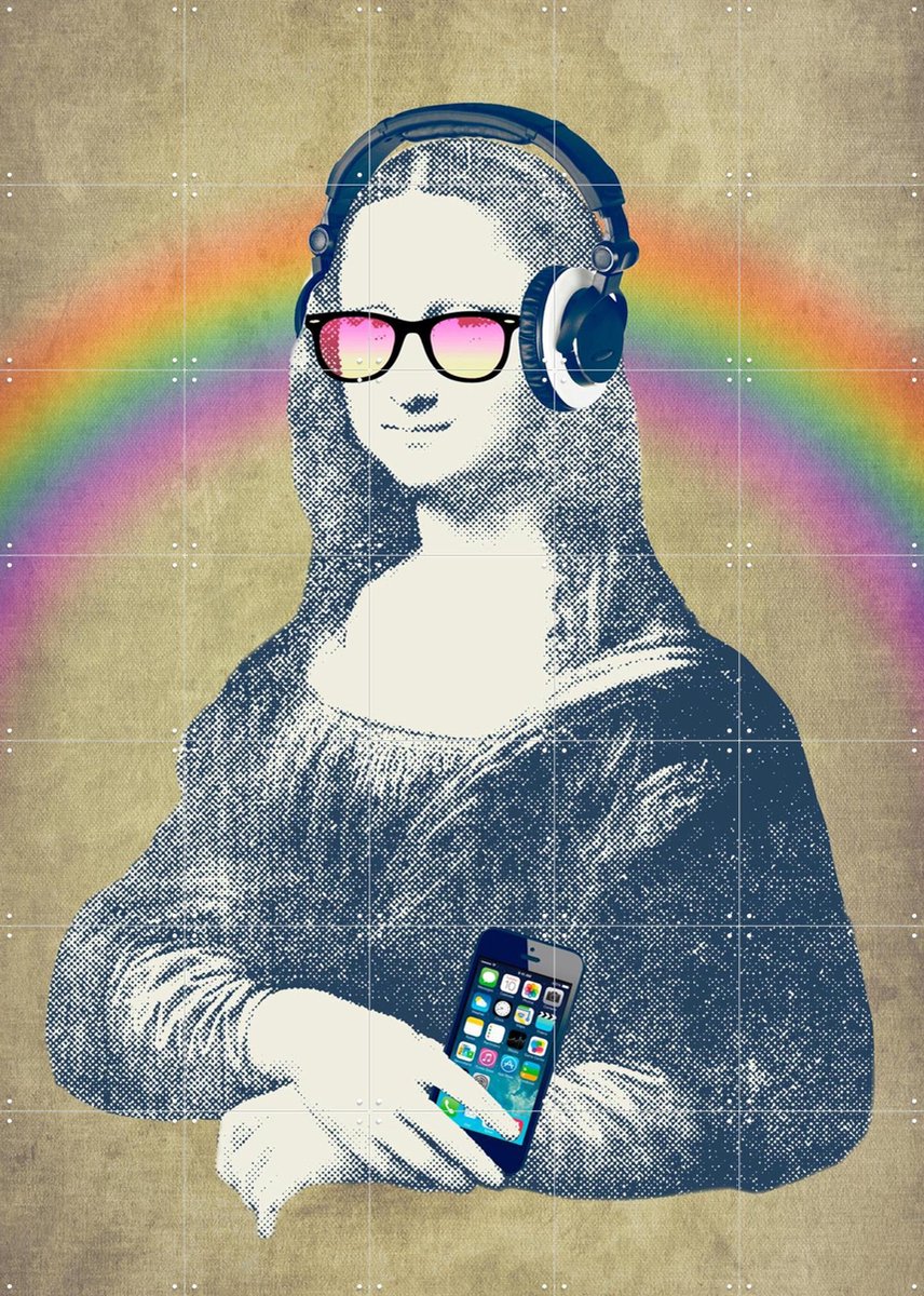IXXI Modern Lisa, Angelo Cerantola - 100 x 140 cm - Gratis ophangtool - Grote wanddecoratie en posters - Vintage, Kleurrijk, Illustraties, Pop art