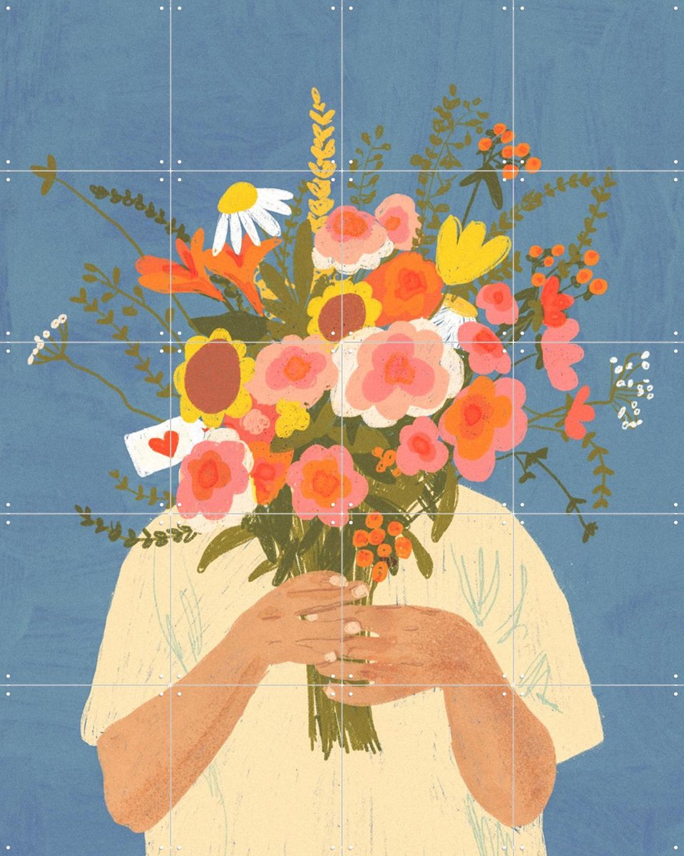 IXXI With love, Gigi Rosado - 80 x 100 cm - Gratis ophangtool - Grote wanddecoratie en posters - Kleurrijk, Illustraties, Speels, Grafisch Ontwerp