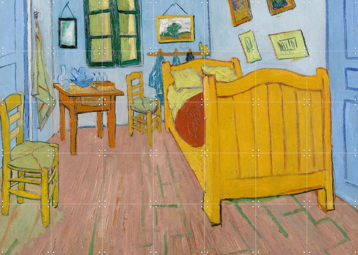 IXXI De slaapkamer (1888), Vincent van Gogh (1853 - 1890) & Van Gogh Museum - 140 x 100 cm - Gratis ophangtool - Grote wanddecoratie en posters -