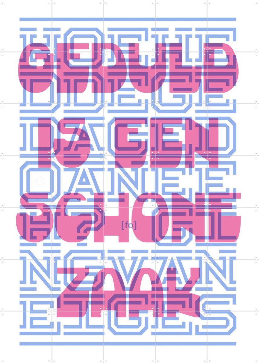 IXXI Geduld, Fototypo - 100 x 140 cm - Gratis ophangtool - Grote wanddecoratie en posters - Grafisch Ontwerp, Typografie, Woonkamer, Typografie en