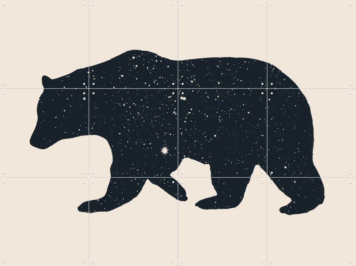 IXXI Bär, Florent Bodart - 80 x 60 cm - Gratis ophangtool - Grote wanddecoratie en posters - Minimalisme, Illustraties, Woonkamer, Kinderkamer