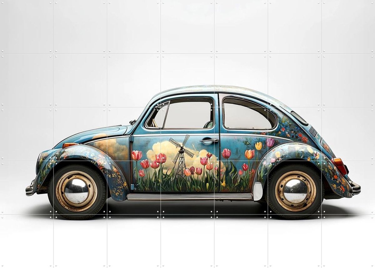 IXXI Holland Kever, Margriet Hulsker - 140 x 100 cm - Gratis ophangtool - Grote wanddecoratie en posters - Kleurrijk, Speels, Vintage, Woonkamer
