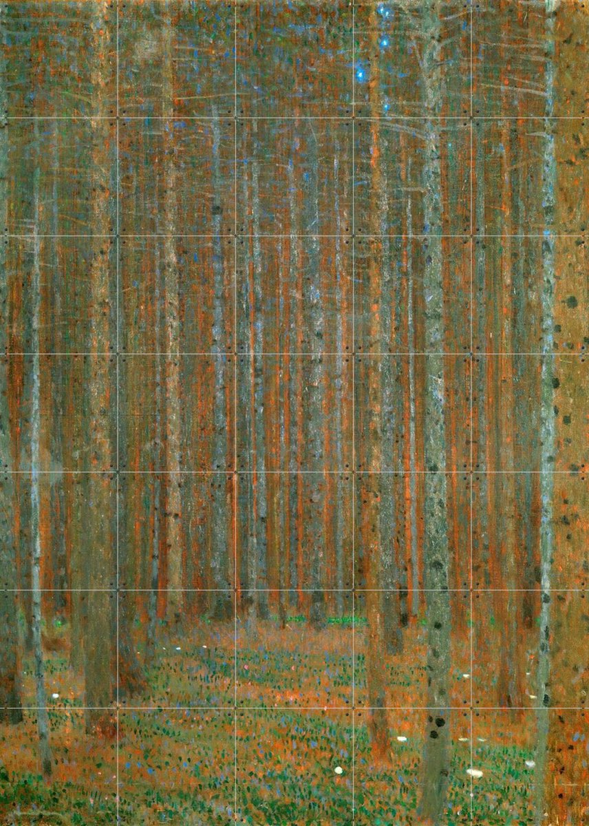 IXXI Fir Forest I, Gustav Klimt & Bridgeman Images - 100 x 140 cm - Gratis ophangtool - Grote wanddecoratie en posters - Art Nouveau, Olieverf