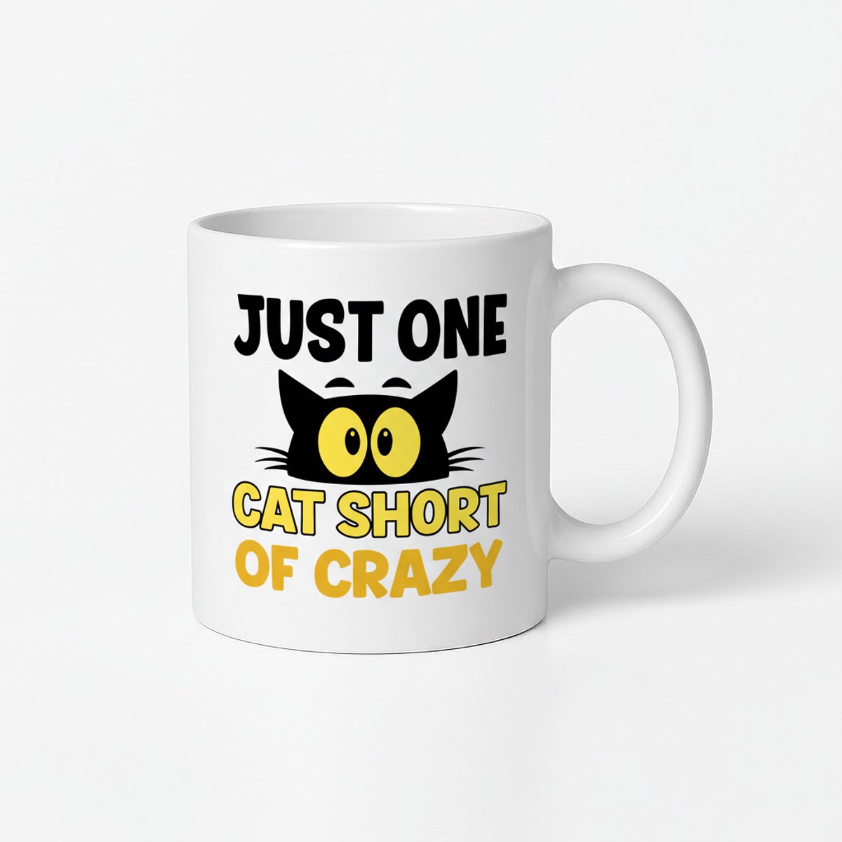 Just One Cat Short of Crazy" Kattenmok - Koffiemok voor Kattenliefhebbers