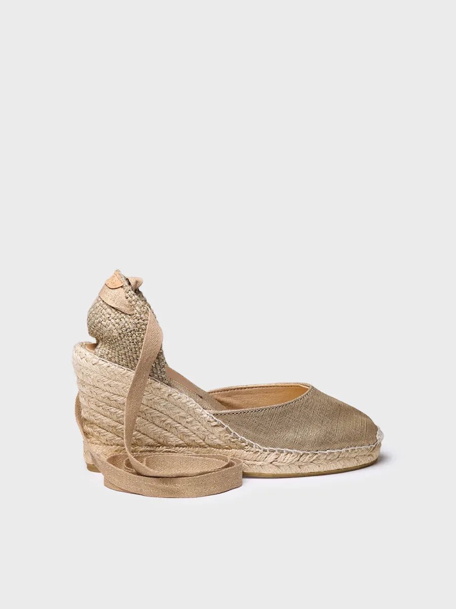 Valenciaanse espadrille voor dames met sleehak en linten | FLORINA