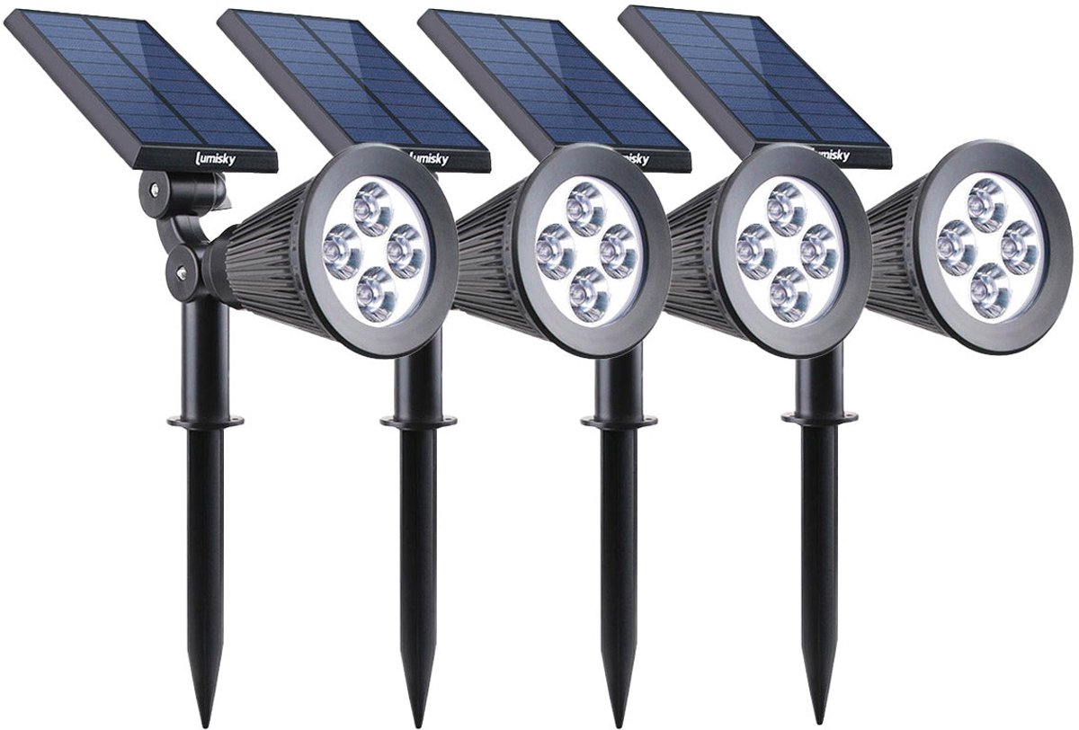 Set van 4 zonne-spotlights 200LM SPIKY