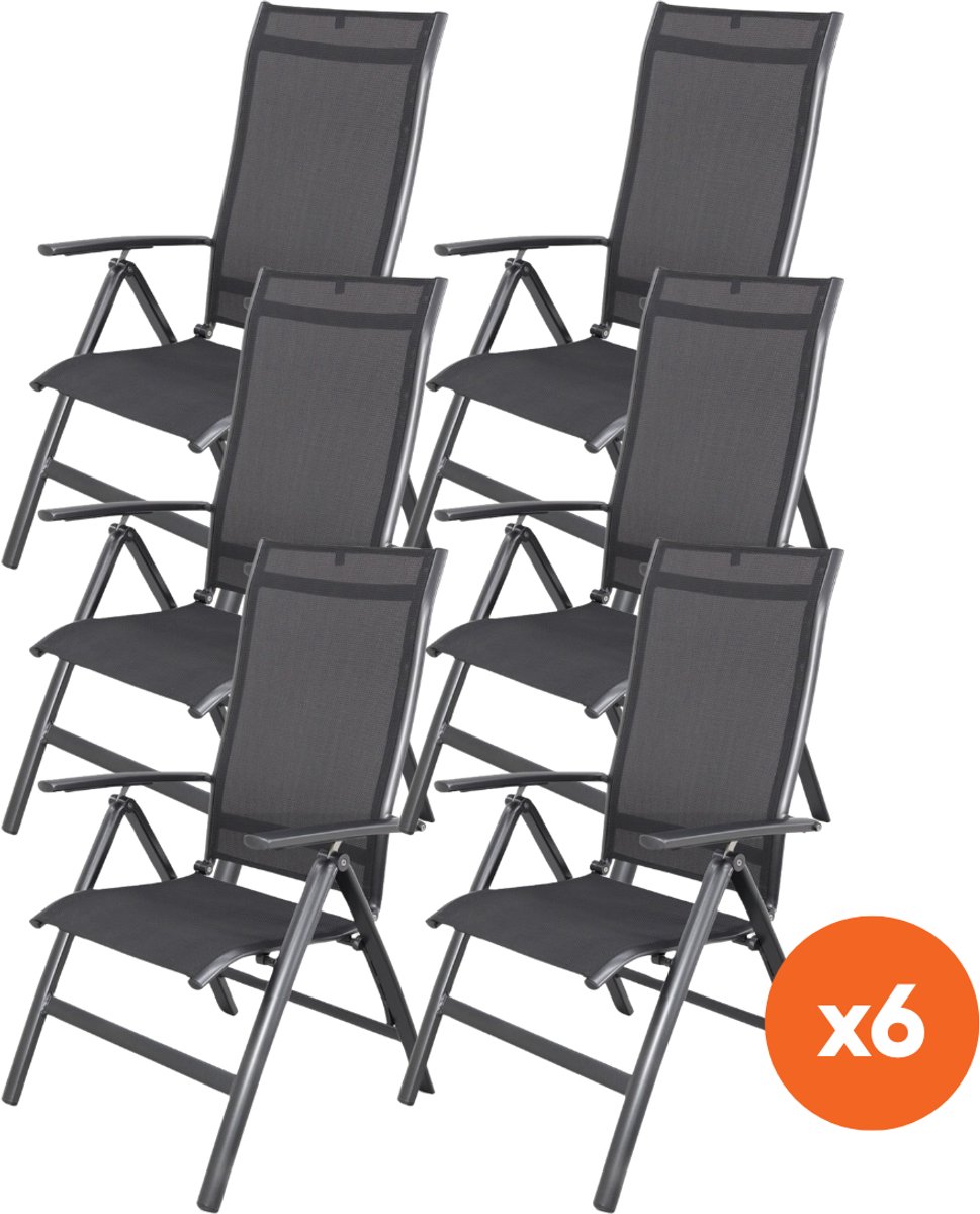Set van 6 - Kettler Legato Curve aluminium standenstoel