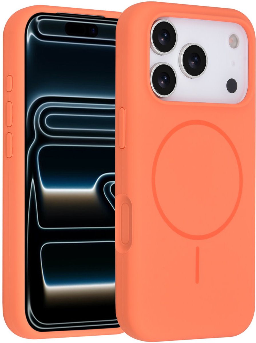 TUNIQ telefoonhoesje voor Apple iPhone 17 Pro - MagSafe siliconen backcover - Oranje